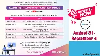 VIBAL WEBINAR AUGUST 31- SEPTEMBER 4, 2020