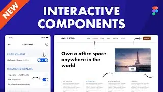 Figma Interactive Components Tutorial - 15 Examples 📎 With Practice File