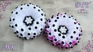 📚 School bows made of narrow tape. Kanzashi DIY 👐