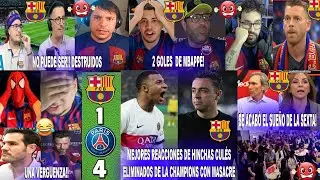 MEJORES REACCIONES CULÉS ELIMINADOS AL BARCELONA 1-4 PSG CON DOBLETE DE MBAPPÉ Y GOL DE DEMBELÉ