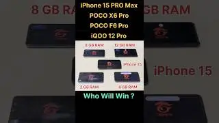 POCO X6 PRO vs iPhone 15 vs POCO F6 PRO vs iQOO 12 PRO - FREEFIRE TEST 