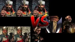 3 SALADIN VS WAZIR PIG VS 2 LIONHEART SNAKE | Stronghold Crusader Ai Battle