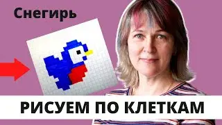 Как нарисовать снегиря по клеткам
