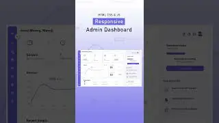 Responsive Admin Dashboard Using HTML CSS & JavaScript #admindashboard #admindashboardtemplate#short