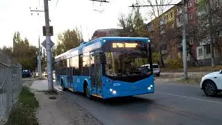 Утренняя поездка на рестайлинговом БКМ 321 №8336 / Московские троллейбусы в Саратове