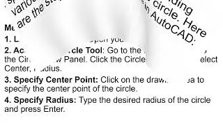 How to Draw a Circle in AutoCAD in Different Ways