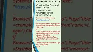 Unified Functional Testing tutorial-UFT Automation Testing-Unified Functional Testing-Tutorial-UFT