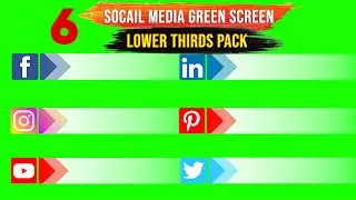 6 Free Social Media Lower Thirds | No Copyright Green Screen Overlay for Editors | Vlogs | podcasts