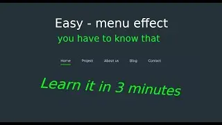 Easy - Munu effect : Only html and css.  |   Легкий - эффект меню. Только HTML и CSS