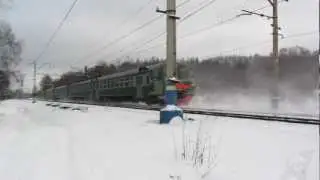 Электропоезд ЭД4М-0174 сообщением Челябинск - Златоуст