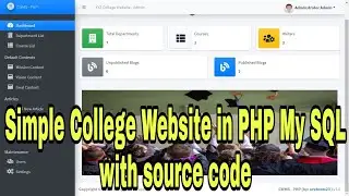 Simple College Website in PHP My SQL with source code