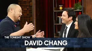 David Chang Makes Caviar Pizza for Jimmy and Salma Hayek Pinault While Talking Dinner Time Live