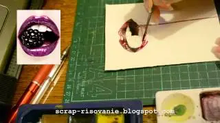 Как рисовать губы акварелью