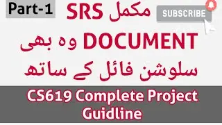 How to make SRS document file | Make CS619 project | How To make University Management project| File