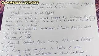GDR, ADR , IDR (global, American and indian depository receipt) || class 11 business studies