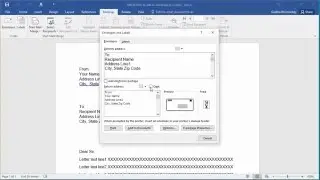 How to Add Envelope to a document in Word 2016