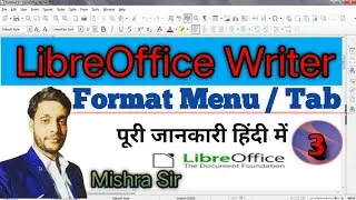 Format Menu in Writer |LibreOffice Writer Format Menu in Hindi|Format Menu In Writer in Hindi part 3