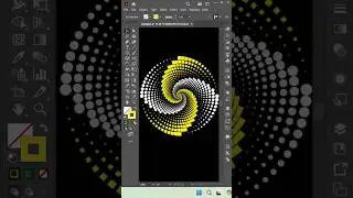 Spiral halftone circle design in illustrator #shorts