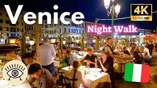 Noche de verano en Venecia, Italia 4k UHD 60 fps 🌹🌜Un Paseo Nocturno que Te Dejará Sin Aliento