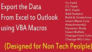 VBa Macros|Export The Data From Excel To OutLook Using VBA Macros Automation