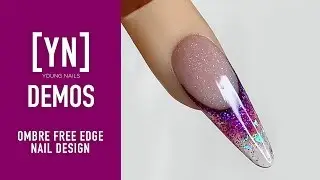 Young Nails Nail Demo - Ombre Free Edge Nail Design - Acrylic Nails