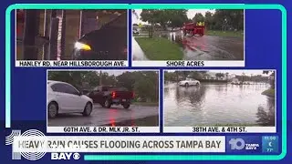 Heavy rain causes flooding, road closures across the Tampa Bay area