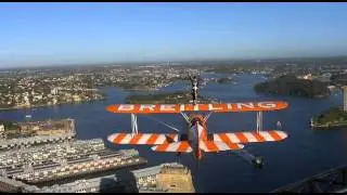 BREITLING WINGWALKER FLY INTO SYDNEY, AUSTRALIA