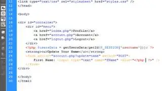 PHP Profile System - Setting Up The Account Page (Part 6)