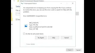 0x80004005 Unspecified Error-Fix An Unexpected Error is keeping you from Copying the file Windows 10