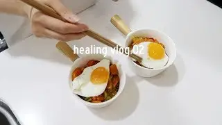 Healing VLOG.02: Cooking spicy buckwheat noodle, Blueberry limeade, Rose Mansion cafe | Q2HAN