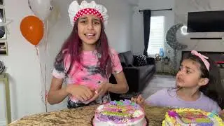 Deema and Sally prepared a Surprise Cake for MOM