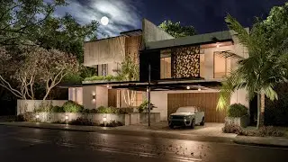 SketchUp VRay 5 EXTERIOR  #8 How to light a realistic night scene