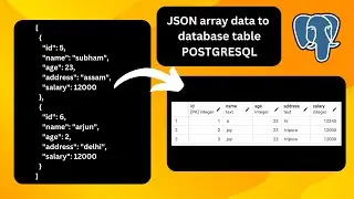 save JSON array data directly to database table POSTGRESQL tutorial