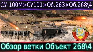 Обзор ветки Объект 268 вариант 4. От СУ-100М1 к топу. Сильные, но своеобразные. Чек концовку)