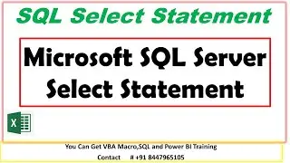 SQL select Statement with Where Clause