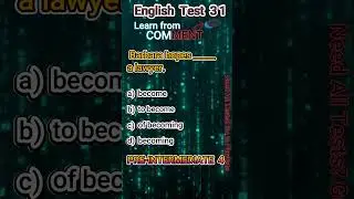 English Pre-Intermediate 5 Test 31      #EnlgishTests #EnglishGrammer