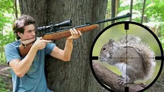 Squirrel Hunting with .30 cal Break Barrel Air Rifle!