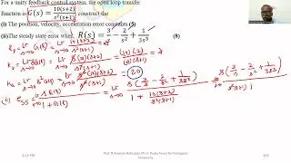 2.13 Control Systems Engineering: Problem on steady state error.