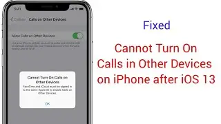 Cannot Turn On Calls on Other Devices error message on iPhone and iPad after iOS 13/13.4 - Fixed