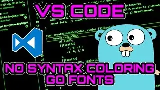 Visual Studio Code, No Syntax Coloring, Go Fonts