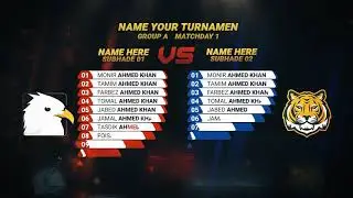 Sports tournament Players List || Team vs card || Soccer Broadcast | After Effects Template