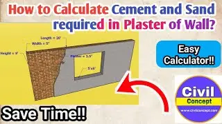 How to Calculate Quantity of Cement and Sand in Plaster of wall?