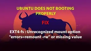 UBUNTU FIX: EXT4-fs (sda5): Unrecognized mount option "errors=remount -rw" or missing value