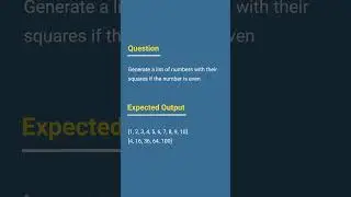 Python Interview Questions  List Comprehension Video 15 : #tjpython ##tutorjos #listcomprehension