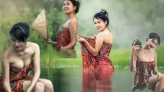 Sexy Cambodia Girl's Swimming in The River😘😍😘😍😍