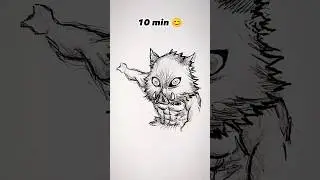 How to Draw Inosuke in 10sec, 10mins, 10hrs 😳 