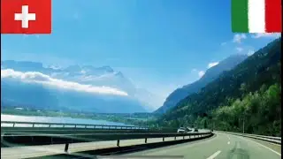 Driving from Switzerland to Italy || Milan border || Gotthard Tunnel 16.9 km ||