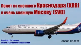 Обзор полета из Краснодара в Москву рейсом Аэрофлота в условиях прошедших снегопадов в KRR и SVO.