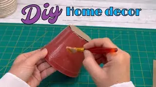 Diy Home Decor Craft Idea With Plastic Pot and Cardboard#diyhomedecor
