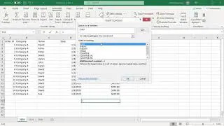 How to use Insert Function Dialogue box to enter formulas in Excel - Office 365